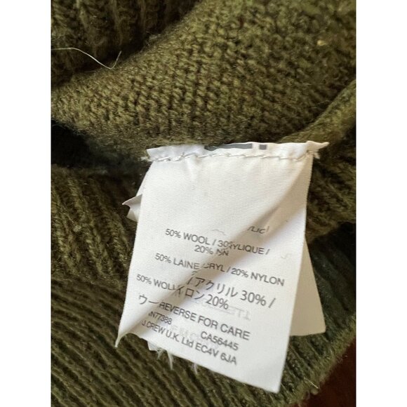 J.Crew Cardigan Green Wool Blend Button Down Oversized Pockets Women's Medium - Picture 4 of 10